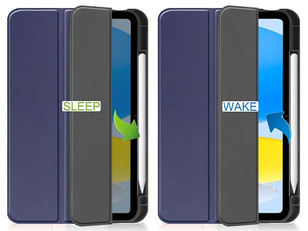 Synthetic Leather Flip Case with Stand for iPad 11th Gen (A16) - Navy
