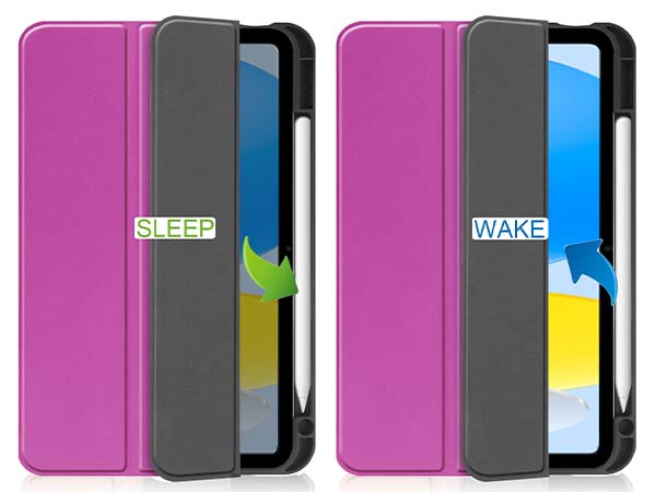 Synthetic Leather Flip Case with Stand for iPad 11th Gen (A16) - Purple