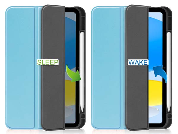Synthetic Leather Flip Case with Stand for iPad 11th Gen (A16) - Sky Blue