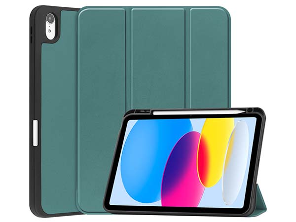 Synthetic Leather Flip Case with Stand for iPad 11th Gen (A16) - Teal Leather Flip Case