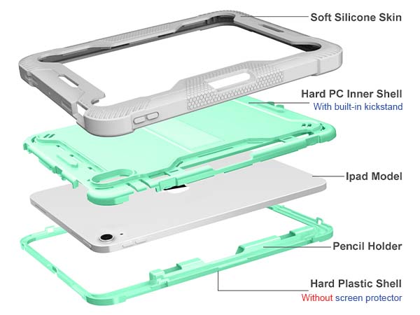 Impact Case for the iPad 11th Gen (A16) - Mint/Grey