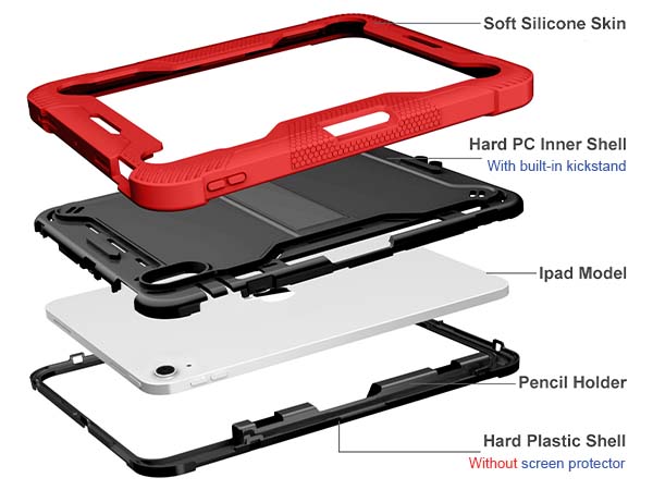 Impact Case for the iPad 11th Gen (A16) - Red/Black