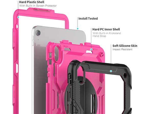 Rugged Impact Case for iPad 11th Gen (A16) - Pink