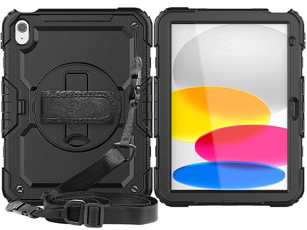 Rugged Impact Case with Strap for iPad 11th Gen (A16) - Black Impact Case