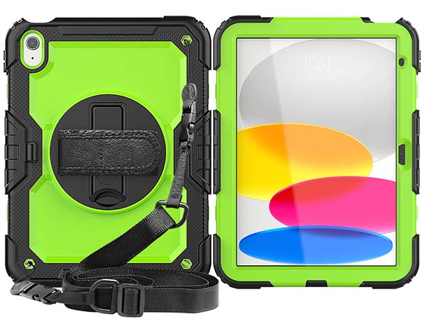 Rugged Impact Case with Strap for iPad 11th Gen (A16) - Green Impact Case