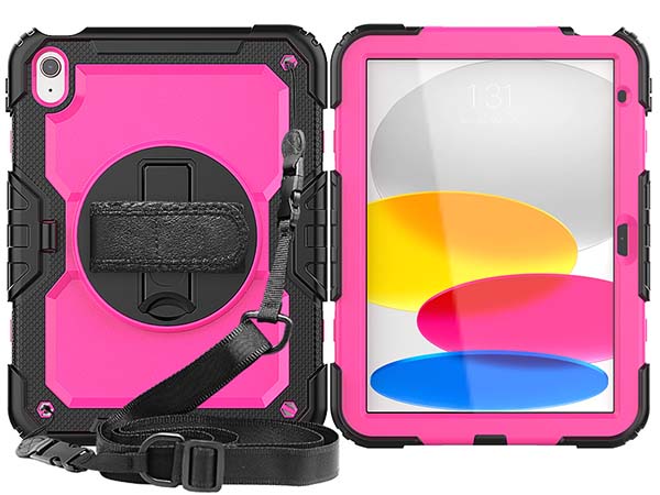 Rugged Impact Case with Strap for iPad 11th Gen (A16) - Pink Impact Case
