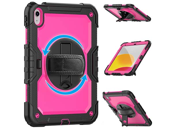 Rugged Impact Case with Strap for iPad 11th Gen (A16) - Pink