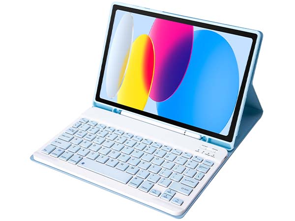 Keyboard and Case for iPad 11th Gen (A16) - Baby Blue