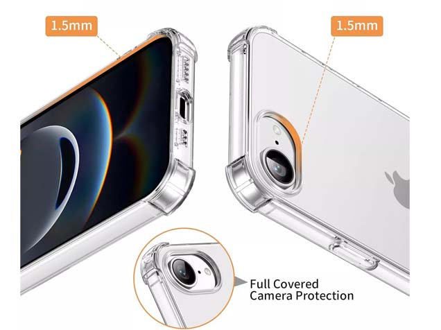 Gel Case with Bumper Edges for iPhone 16e - Clear