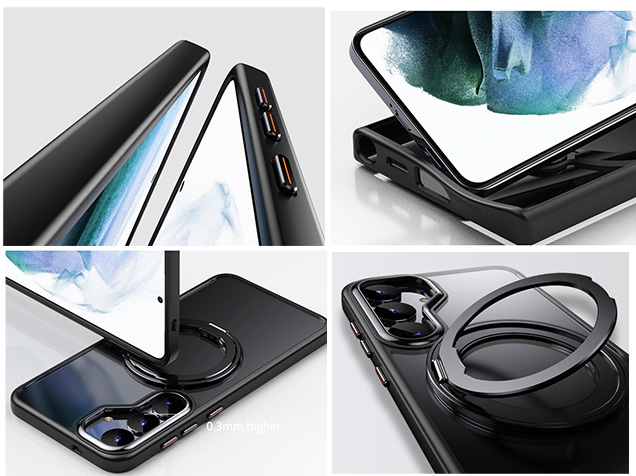 Magnetic Ring Stand Case for Samsung S25 - Clear