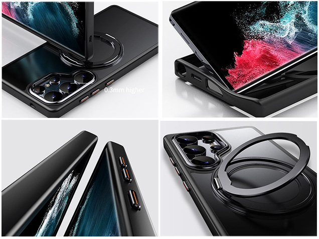Magnetic Ring Stand Case for Samsung S25 Ultra - Clear
