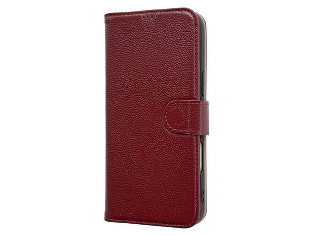 Premium Leather Wallet Case for Apple iPhone 16e - Rosewood