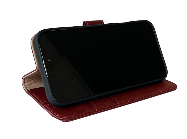 Premium Leather Wallet Case for Apple iPhone 16e - Rosewood