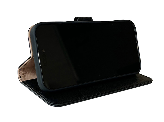 Premium Leather Wallet Case for Apple iPhone 16e - Black