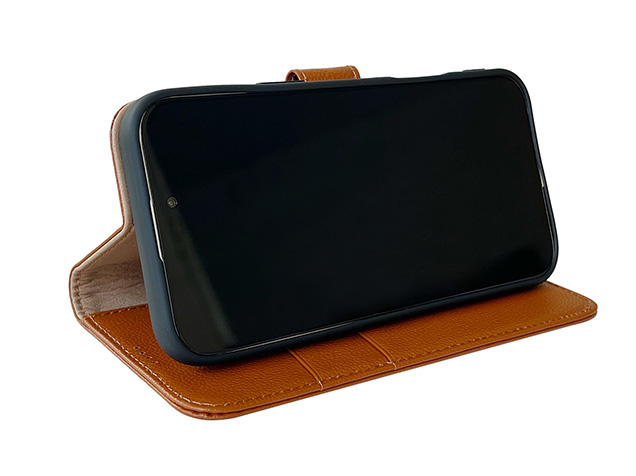 Premium Leather Wallet Case for Apple iPhone 16e - Caramel