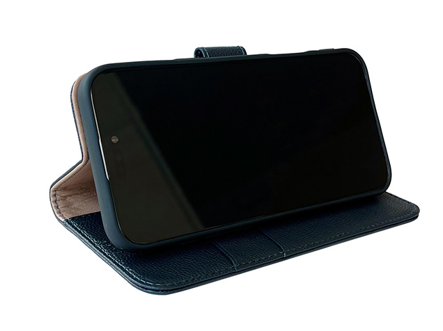 Premium Leather Wallet Case for Apple iPhone 16e - Midnight Blue