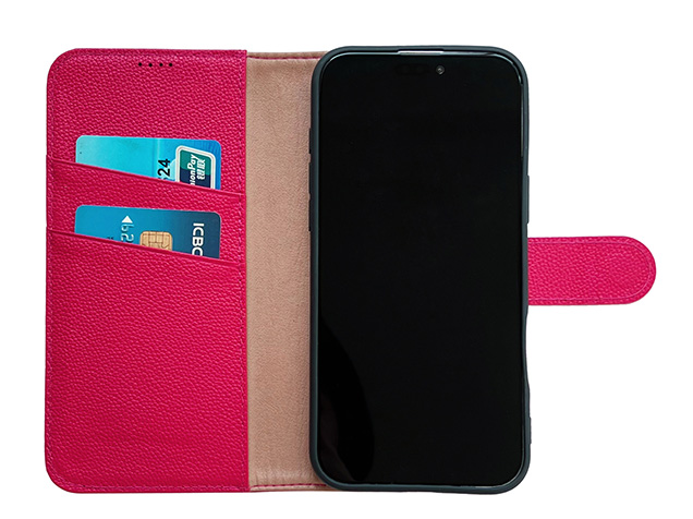Premium Leather Wallet Case for Apple iPhone 16e - French Rose