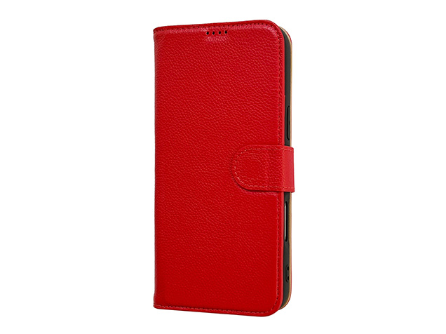 Premium Leather Wallet Case for Apple iPhone 16e - Red