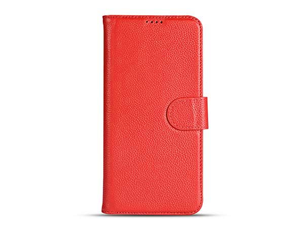 Premium Leather Wallet Case for Samsung Galaxy S25+ - Red