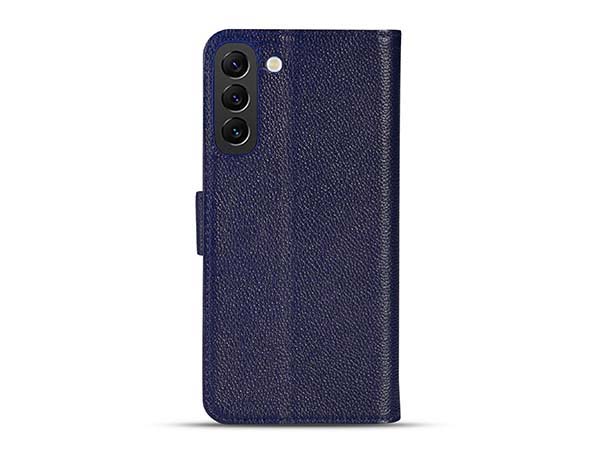 Premium Leather Wallet Case for Samsung Galaxy S25+ - Midnight Blue Leather Wallet Case