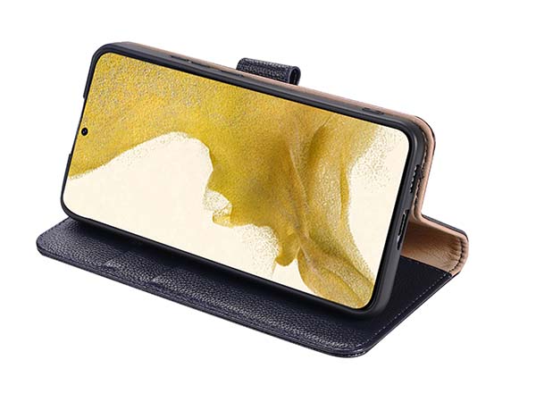 Premium Leather Wallet Case for Samsung Galaxy S25+ - Midnight Blue