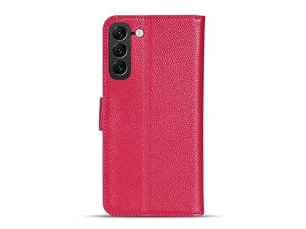 Premium Leather Wallet Case for Samsung Galaxy S25+ - French Rose Leather Wallet Case