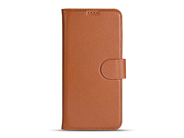 Premium Leather Wallet Case for Samsung Galaxy S25+ - Caramel