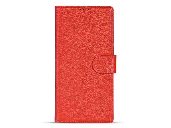 Premium Leather Wallet Case for Samsung Galaxy S25 Ultra - Red