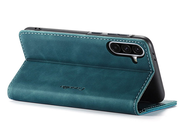 CaseMe Slim Synthetic Leather Wallet Case with Stand for Samsung Galaxy A56 - Teal
