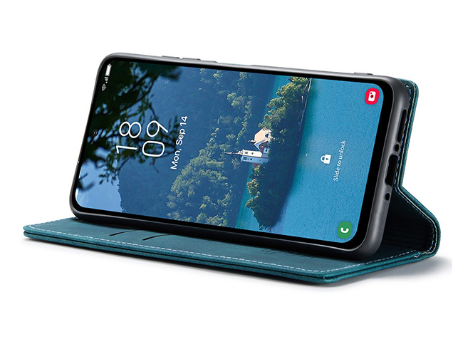 CaseMe Slim Synthetic Leather Wallet Case with Stand for Samsung Galaxy A56 - Teal