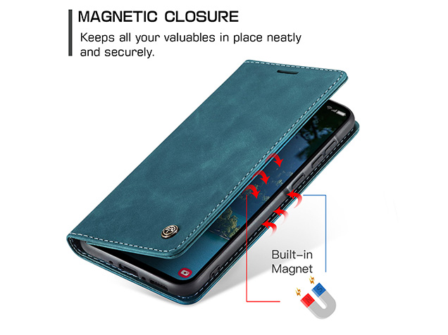 CaseMe Slim Synthetic Leather Wallet Case with Stand for Samsung Galaxy A36 - Teal
