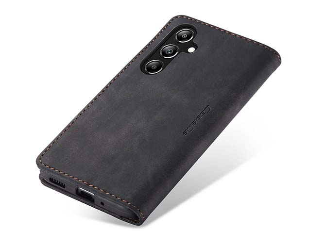 CaseMe Slim Synthetic Leather Wallet Case with Stand for Samsung Galaxy A26 - Charcoal