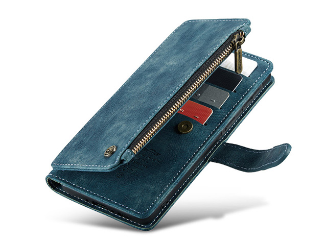CaseMe Synthetic Leather Wallet Case with Zipper Pocket for Samsung Galaxy A36 - Teal