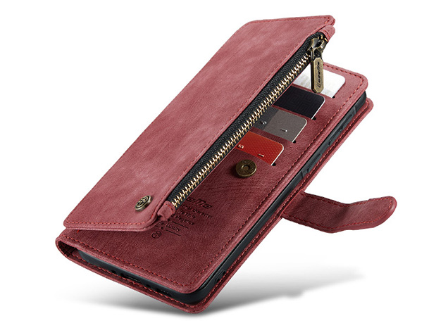 CaseMe Synthetic Leather Wallet Case with Zipper Pocket for Samsung Galaxy A36 - Blush