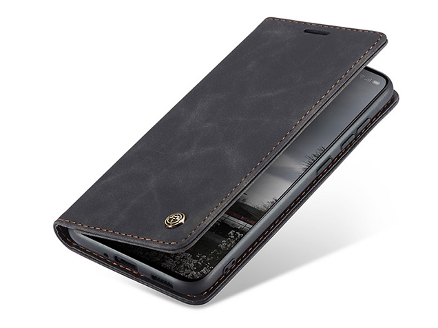 CaseMe Slim Synthetic Leather Wallet Case with Stand for OPPO Reno13 - Charcoal Leather Wallet Case