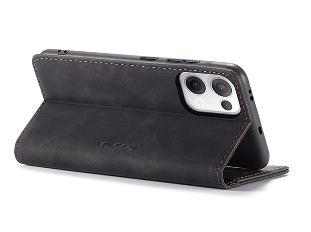 CaseMe Slim Synthetic Leather Wallet Case with Stand for OPPO Reno13 - Charcoal
