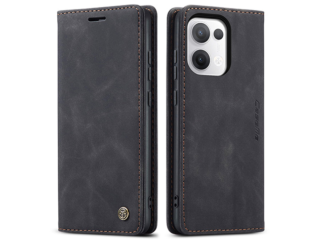 CaseMe Slim Synthetic Leather Wallet Case with Stand for OPPO Reno13 - Charcoal