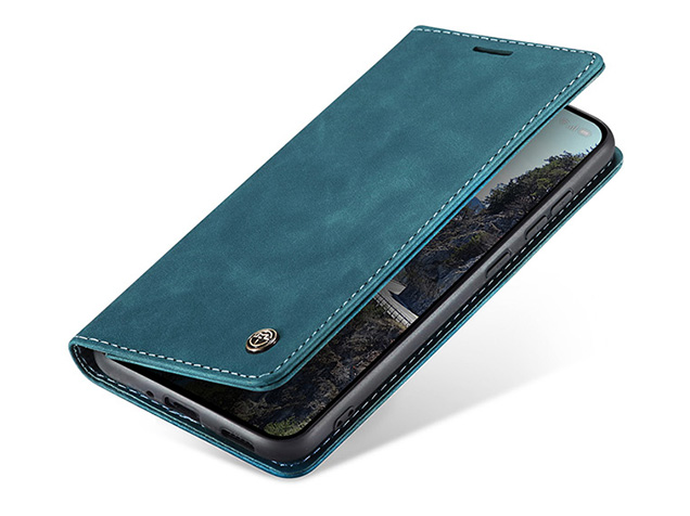 CaseMe Slim Synthetic Leather Wallet Case with Stand for OPPO Reno13 - Teal Leather Wallet Case