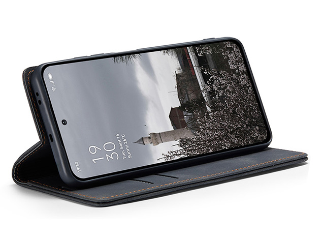 CaseMe Slim Synthetic Leather Wallet Case with Stand for OPPO Reno13 F - Charcoal