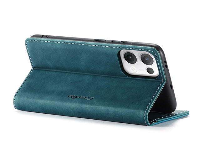 CaseMe Slim Synthetic Leather Wallet Case with Stand for OPPO Reno13 F - Teal