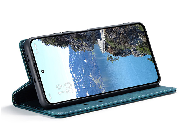 CaseMe Slim Synthetic Leather Wallet Case with Stand for OPPO Reno13 F - Teal