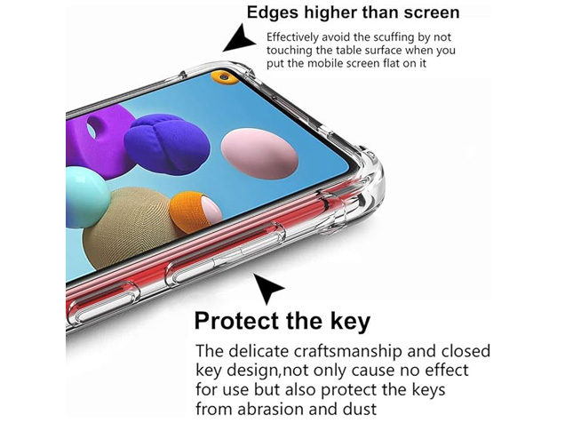 Gel Case with Bumper Edges for Samsung Galaxy A21s - Clear