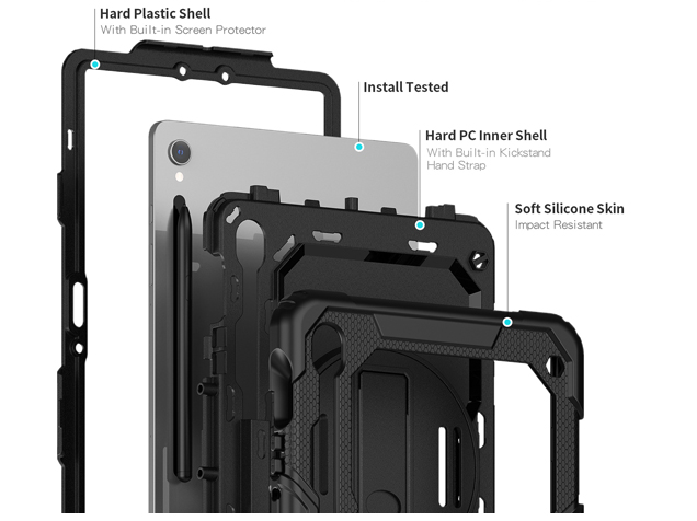 Rugged Impact Case for Samsung Galaxy Tab S10 FE - Classic Black
