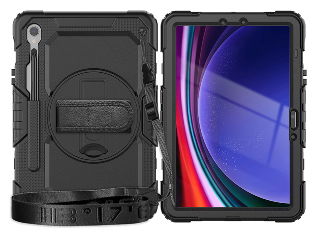 Rugged Impact Case with Strap for Samsung Galaxy Tab S10 FE - Classic Black Impact Case