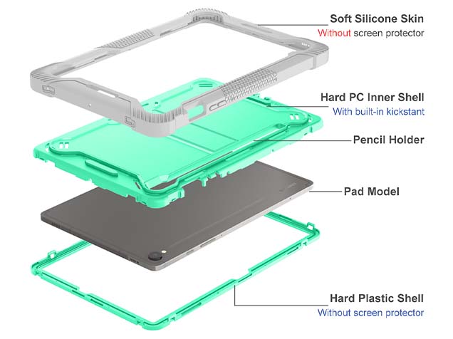 Impact Case for the Samsung Galaxy Tab S10 FE - Mint/Grey
