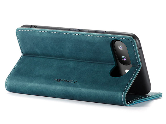 CaseMe Slim Synthetic Leather Wallet Case with Stand for Google Pixel 9a - Teal