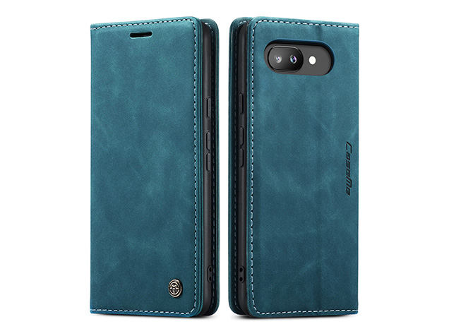 CaseMe Slim Synthetic Leather Wallet Case with Stand for Google Pixel 9a - Teal