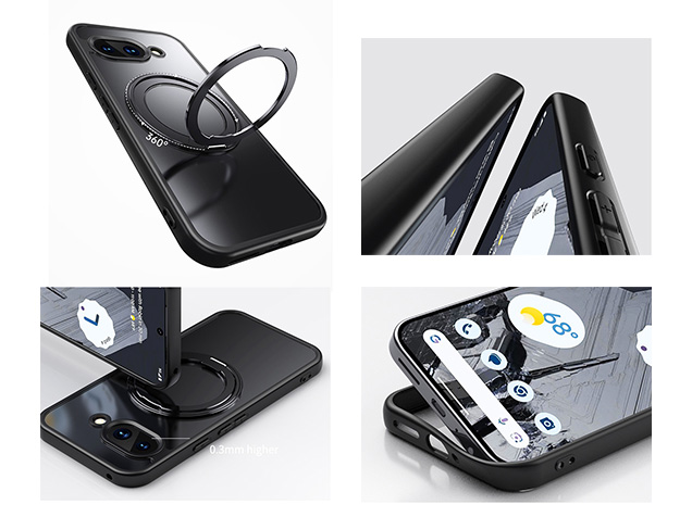 Magnetic Ring Stand Case for Google Pixel 9a - Black