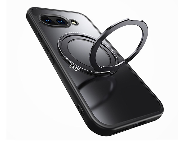 Magnetic Ring Stand Case for Google Pixel 9a - Clear