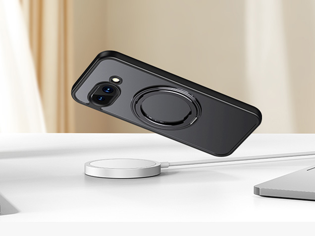 Magnetic Ring Stand Case for Google Pixel 9a - Clear